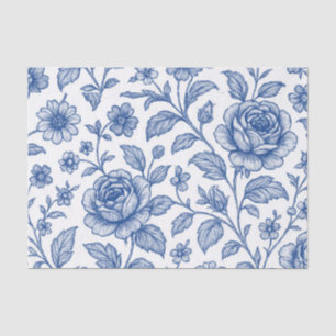 Royal Blue Rose Blumenmuster Seidenpapier