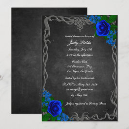 Royal Blue Rose Chalk Board Fall Brautparty Einladung