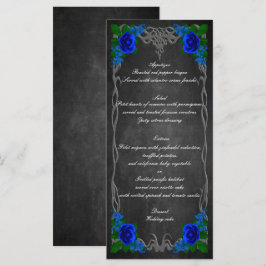 Royal Blue Rose Chalk Board Hochzeit im Herbst Kar Menükarte