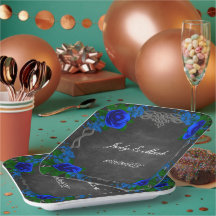 Royal Blue Rose Chalk Board Hochzeit im Herbst