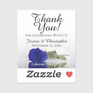 Royal Blue Rose Glam Hochzeit Mini Flaschenetikett Aufkleber