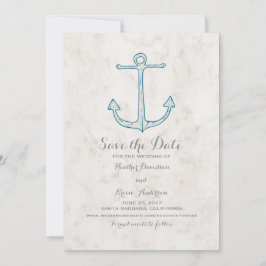 Royal Blue Rustic Anchor Save the Date einladen
