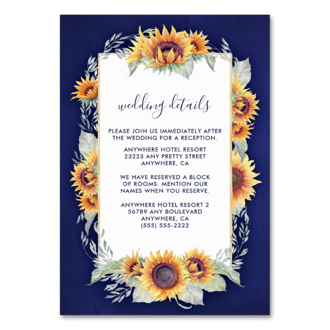Royal Blue Rustic Hochzeitspaare Tischnummer (Vorderseite)