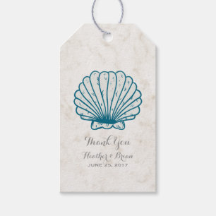 Royal Blue Rustic Seashell Wedding Geschenkanhänger