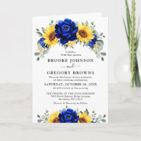 Royal Blue Rustic Sonnenblume Moderne Blumenhochze