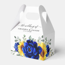 Royal Blue Rustic Sonnenblume Moderne Blumenhochze