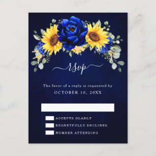 Royal Blue Rustic Sonnenblume Moderne UAWG Pos Postkarte