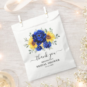 Royal Blue Rustic Sonnenblume Modernes Brautparty Geschenktütchen