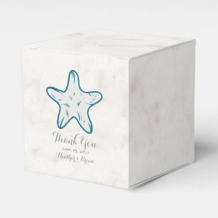 Royal Blue Rustic Starfish Wedding Geschenkschachtel
