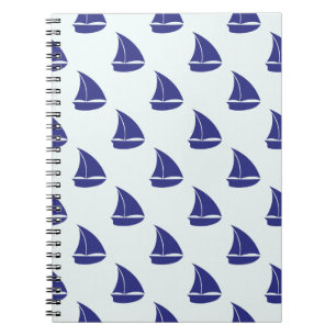 Royal Blue Sailboat Patches Notizblock