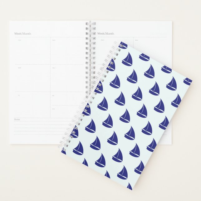 Royal Blue Sailboat Pattern Planer (Anzeige)
