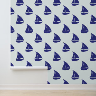 Royal Blue Sailboat Pattern Tapete