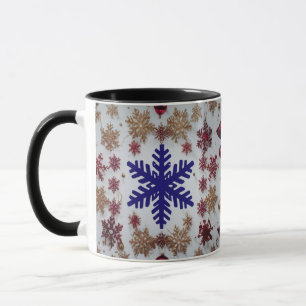 Royal Blue Schneeflocke & Gold Schmuck Weihnachten Tasse