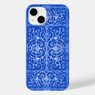 Royal Blue scrollwork-Muster Case-Mate iPhone 14 Hülle