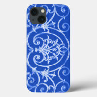 Royal Blue scrollwork pattern Case-Mate iPhone cas