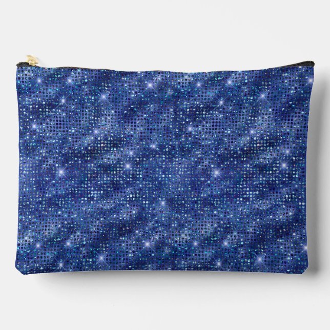 Royal Blue Sequin Pattern Zubehörtasche (Vorderseite)