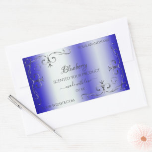 Royal Blue Shimmery Produit Étiquettes Argent Orna
