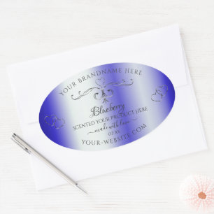 Royal Blue Shimmery Produit Étiquettes Argent Orna