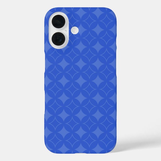 Royal Blue Shippo Muster iPhone 16 Hülle (Rückseite)
