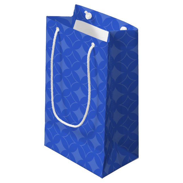 Royal Blue Shippo Muster Kleine Geschenktüte (Vorderseite Schrägansicht)