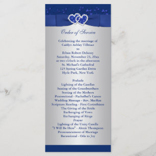 Royal Blue, Silver Floral Hearts Programme de mari