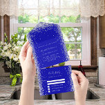 Royal Blue Silver Glitzer Geburtstag uAwg All In One Einladung<br><div class="desc">Ein königsblauer Hintergrund,  innen mit weißen und Imitaten mit silbernen Glitzer verziert. Personalisieren und hinzufügen von Namen,  Party-Details,  UAWG,  Rücksendeadresse und Namen.</div>