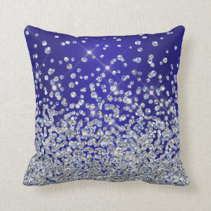 Royal Blue Silver Hübsch Sparkle MoJo Pillow Kissen