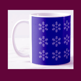 Royal Blue Snowflake Kaffeetasse