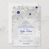 Royal Blue Snowflakes Tiara Quinceañera