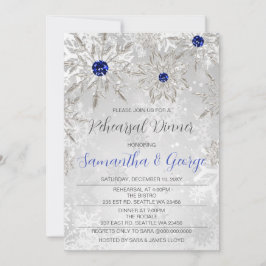 Royal Blue Snowflakes Winterabend Probe Einladung