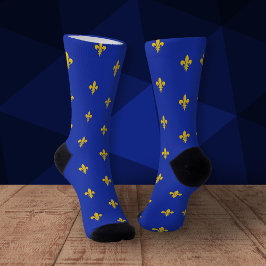 Royal Blue Socks mit Gold Lilie Socken