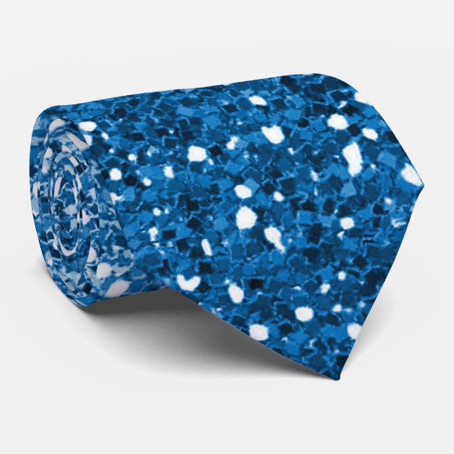 Royal Blue Sparkle Ombre Neck Tie Krawatte (Gerollt)