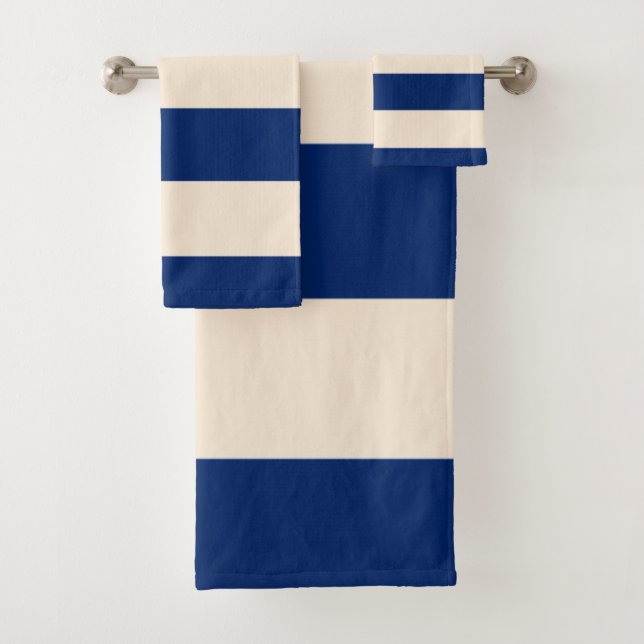 Royal Blue Stripes Badhandtuch Set (Insitu)