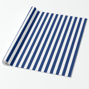 Royal Blue Stripes Muster Geschenkpapier