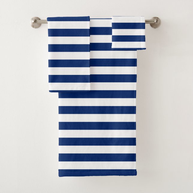 Royal Blue Striping Badhandtuch Set (Insitu)