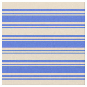 Royal Blue & Tan Striping Muster Stoff