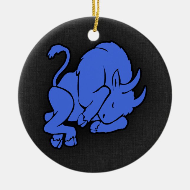 Royal Blue Taurus Keramik Ornament (Vorne)
