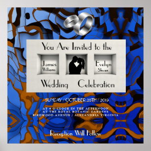 Royal Blue Theme Modernität Abstrakt Poster