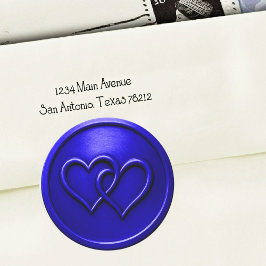 Royal Blue Two Hearts Intertwined Wedding Runder Aufkleber