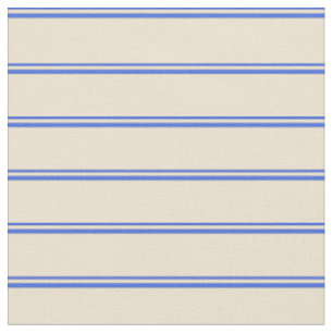 Royal Blue und Beige Colored Lines Stoff