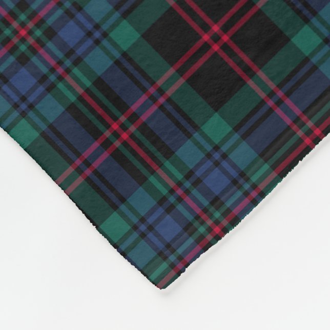 Royal Blue und Black Kariert Daly Tartan Fleecedecke (Ecke)
