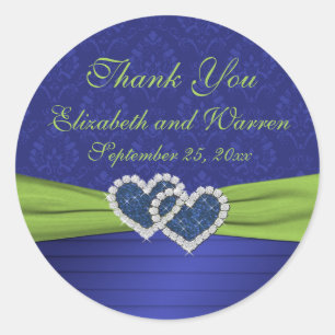 Royal Blue und Chartreuse 3" Round Aufkleber