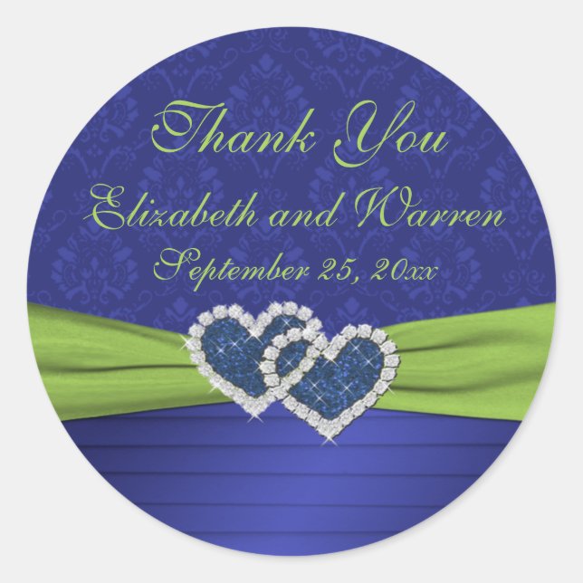 Royal Blue und Chartreuse 3" Round Aufkleber (Vorderseite)