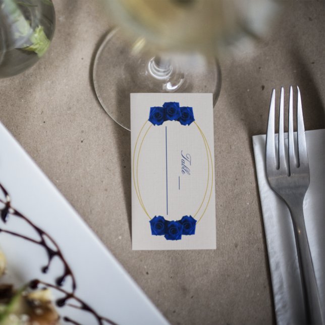 Royal Blue und Gold Geometric Quinceñera Platzkarte (Von Creator hochgeladen)