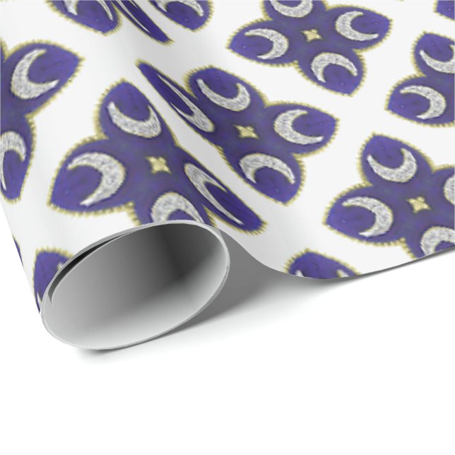 Royal Blue und Gold Luxury Holiday Geschenkpapier (Rolleneckpunkt)