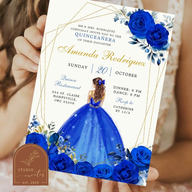 Royal Blue und Gold Royal Crown mexikanische Prinz Einladung (Von Creator hochgeladen)