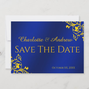 Royal Blue und Gold Save the Date