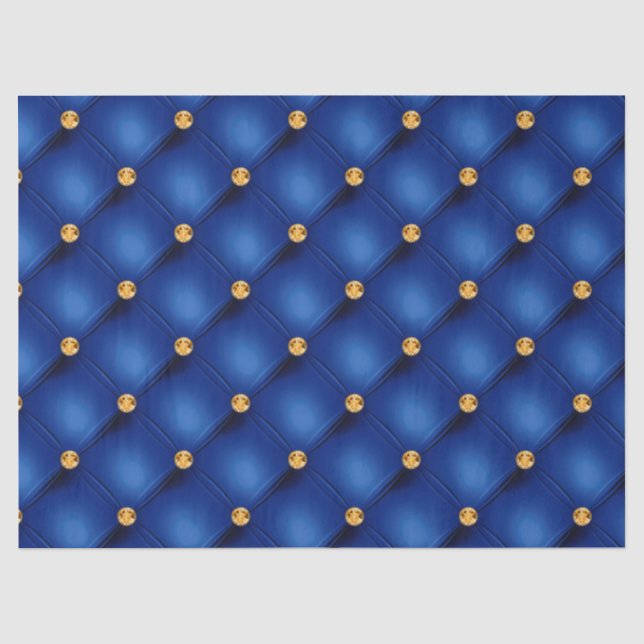 Royal Blue und Gold tufted Seidenpapier (Vorderseite)
