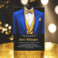 Royal Blue und Gold Tuxedo Geburtstagsfeier