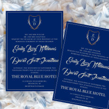 Royal Blue und Golden Classic Monogram Whimsical